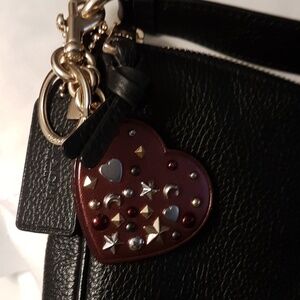 Coach Metallic Plum Heart Studded  Charm